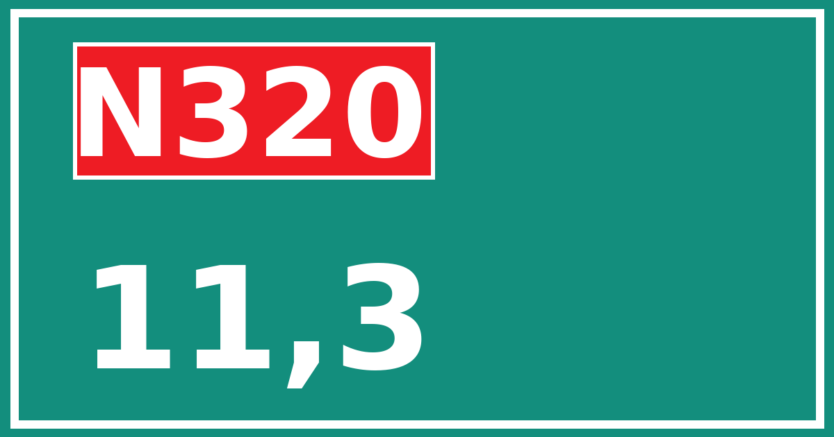 Hectometerbord N320 11,3