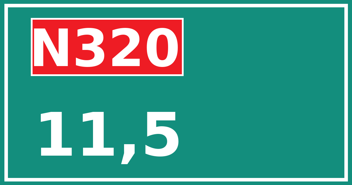 Hectometerbord N320 11,5