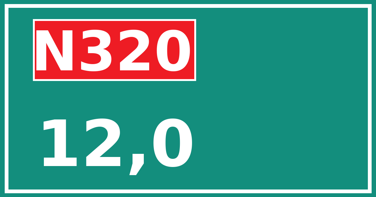 Hectometerbord N320 12,0