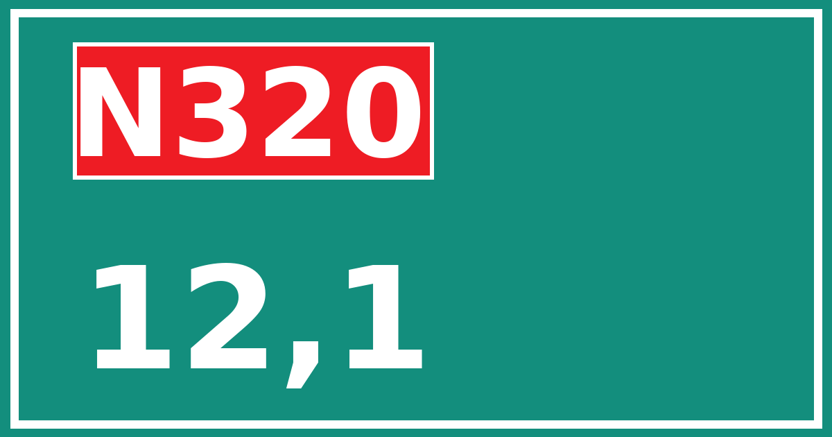 Hectometerbord N320 12,1