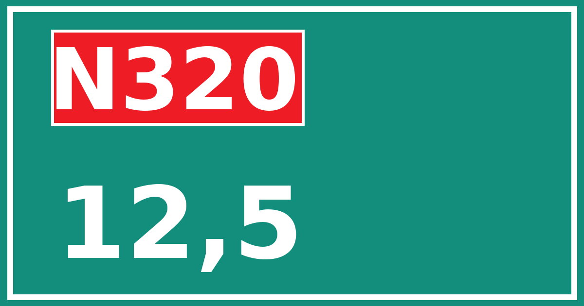 Hectometerbord N320 12,5