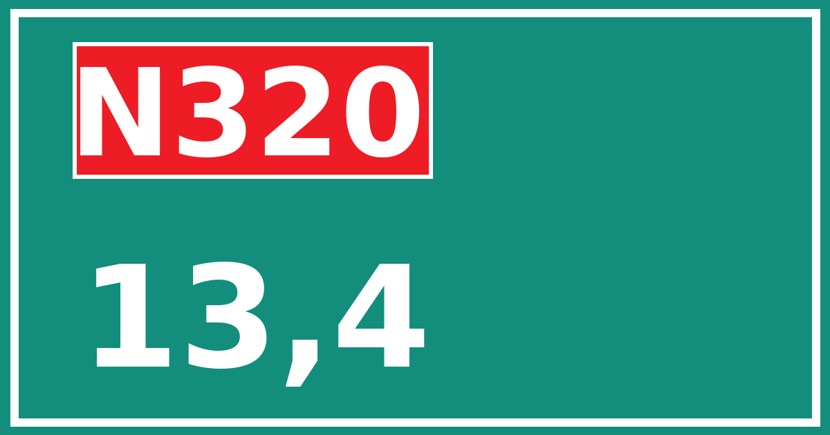Hectometerbord N320 13,4