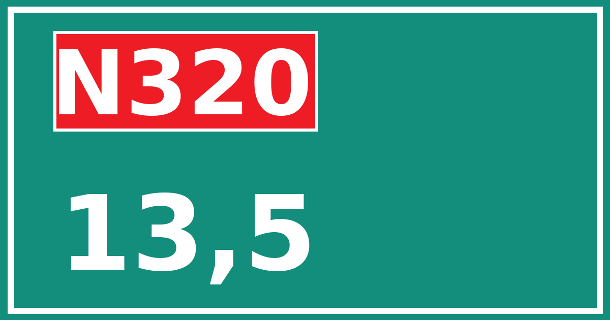 Hectometerbord N320 13,5