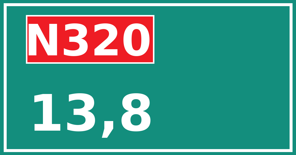 Hectometerbord N320 13,8