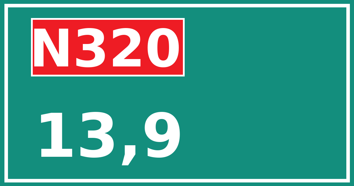 Hectometerbord N320 13,9