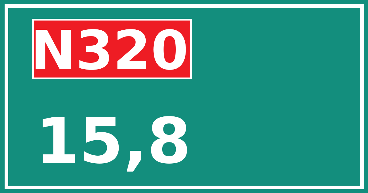 Hectometerbord N320 15,8