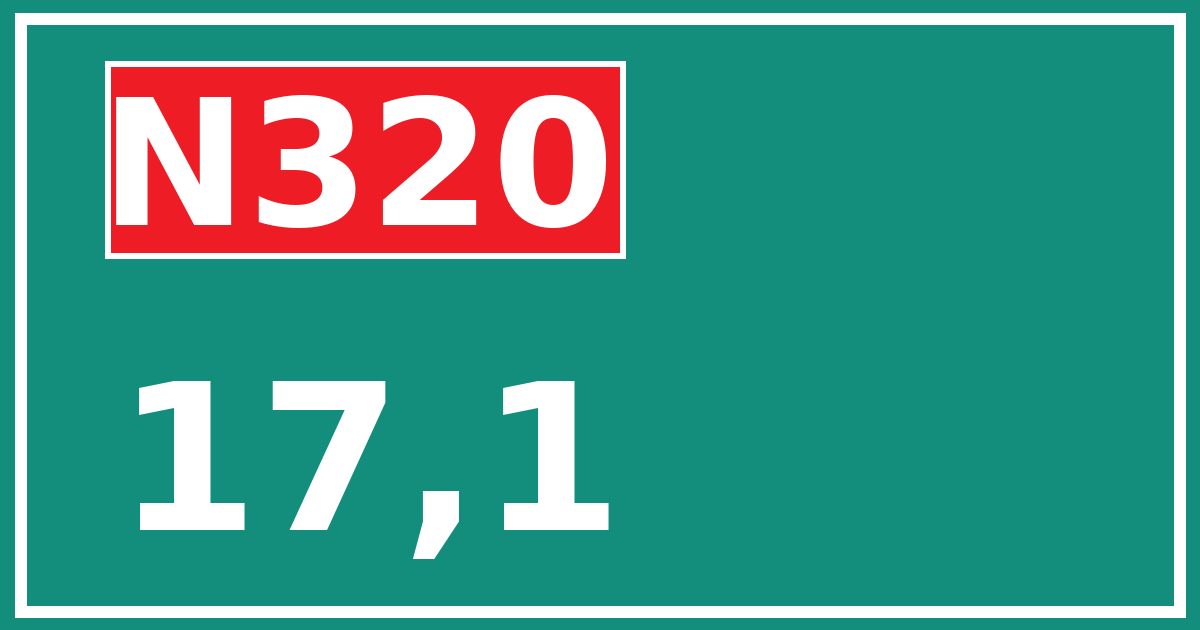 Hectometerbord N320 17,1