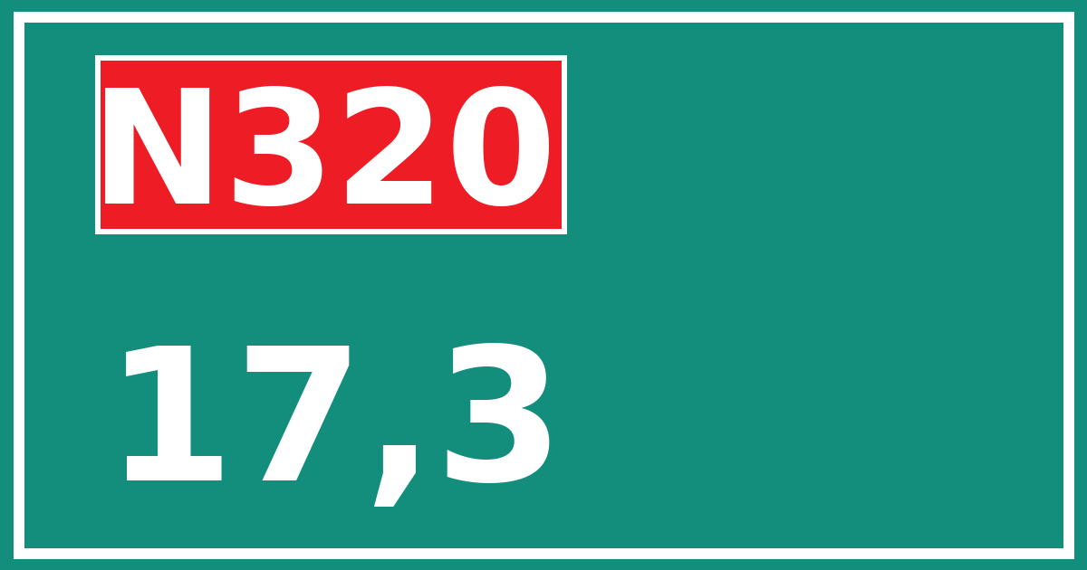Hectometerbord N320 17,3