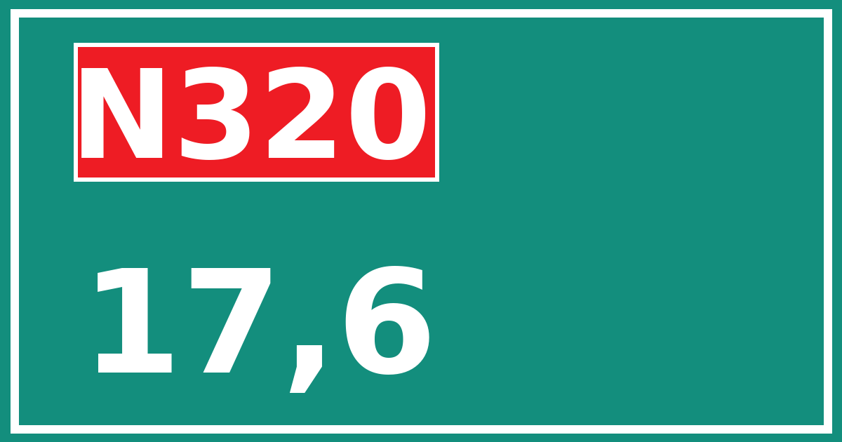 Hectometerbord N320 17,6