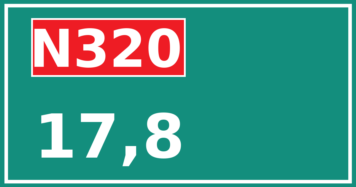 Hectometerbord N320 17,8