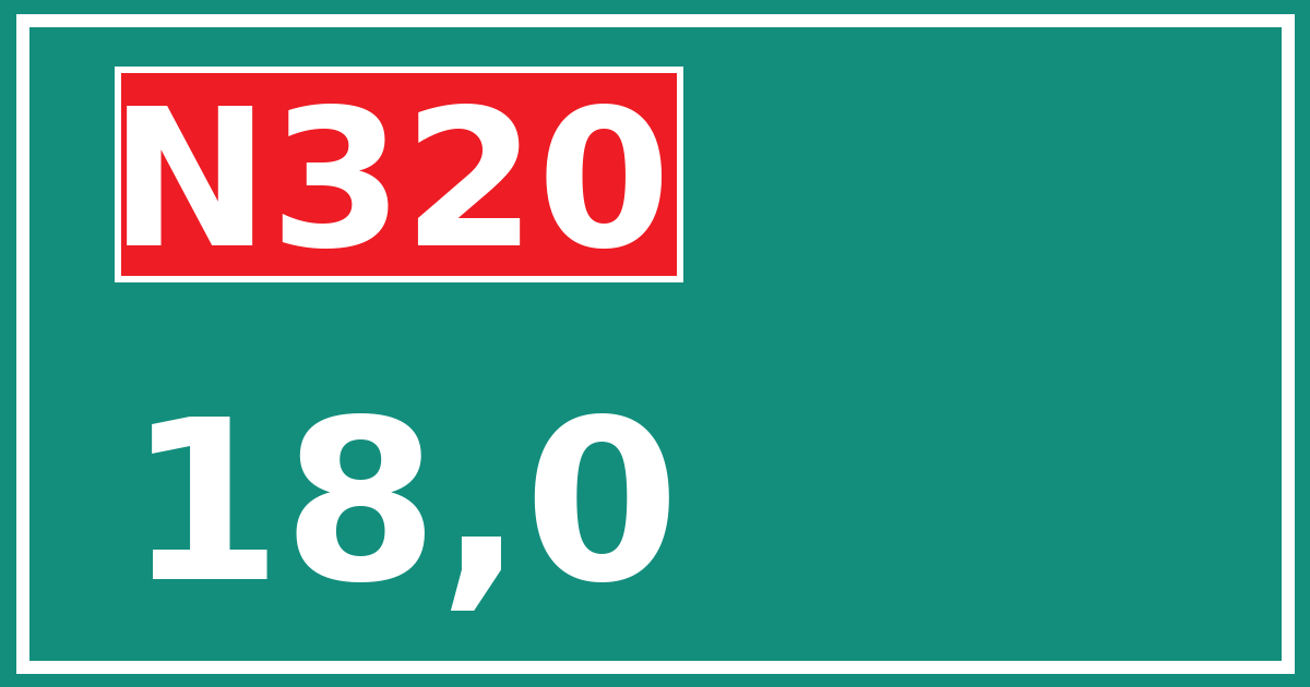 Hectometerbord N320 18,0
