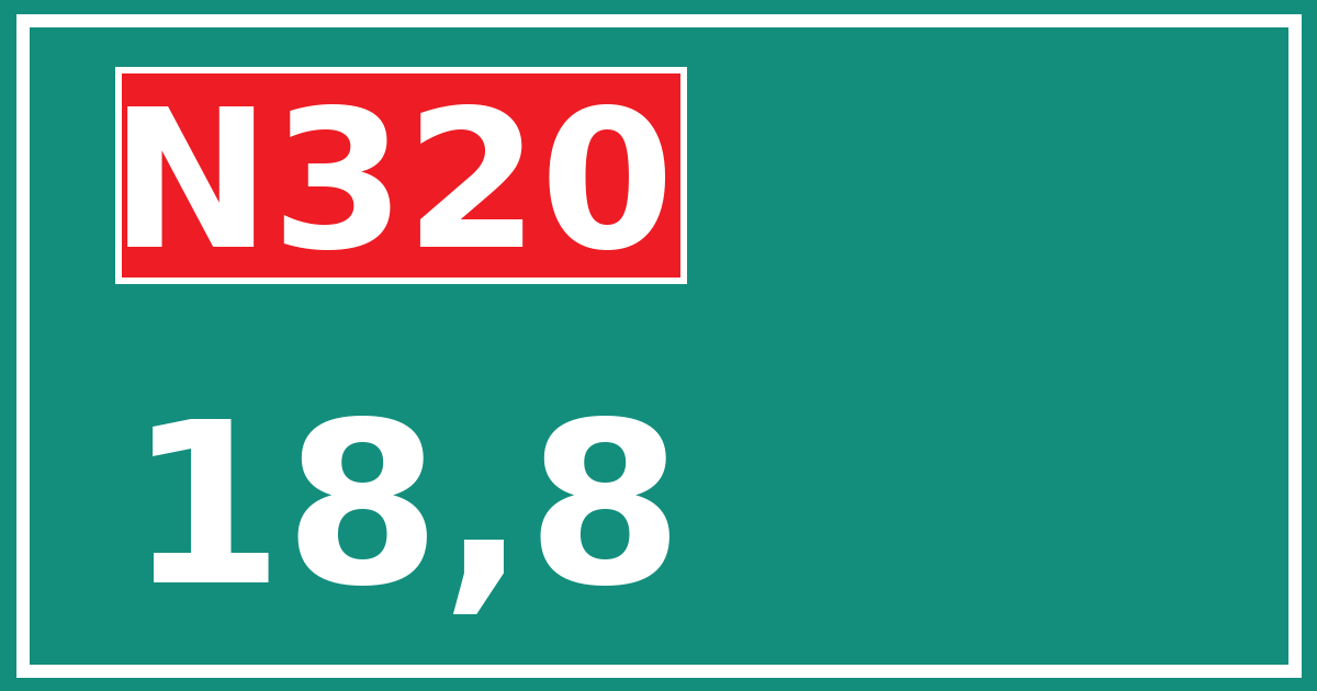 Hectometerbord N320 18,8