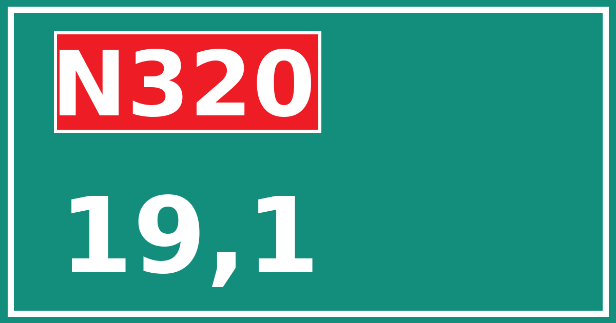 Hectometerbord N320 19,1