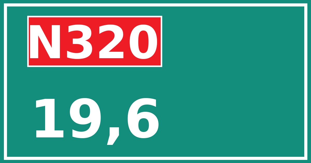 Hectometerbord N320 19,6