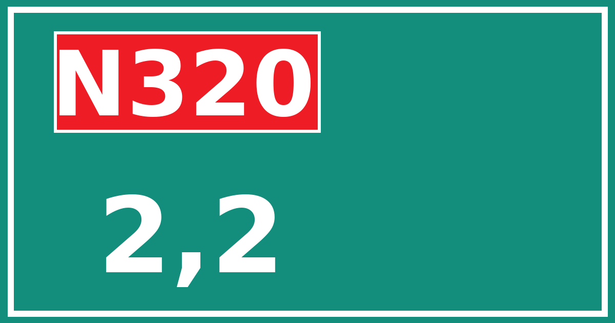 Hectometerbord N320 2,2