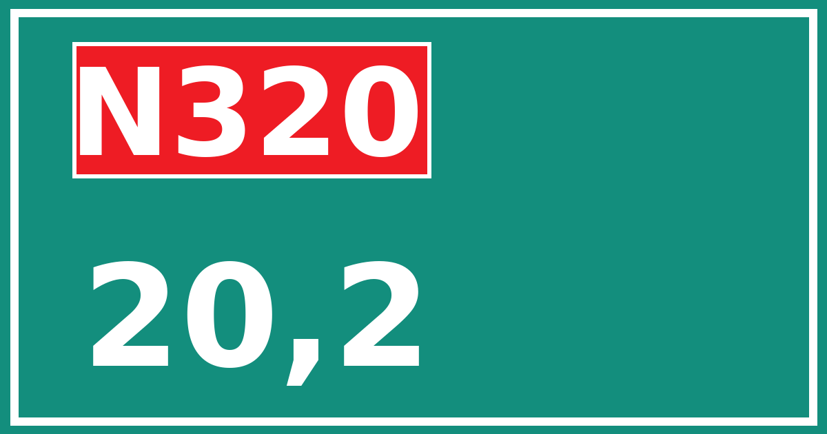 Hectometerbord N320 20,2