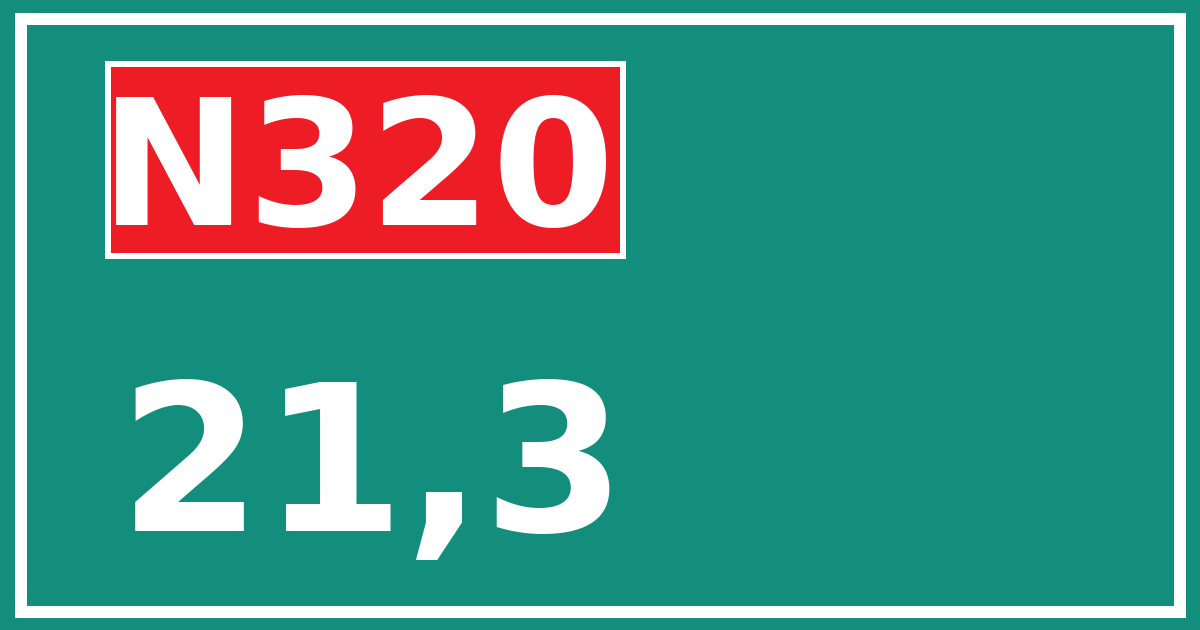 Hectometerbord N320 21,3