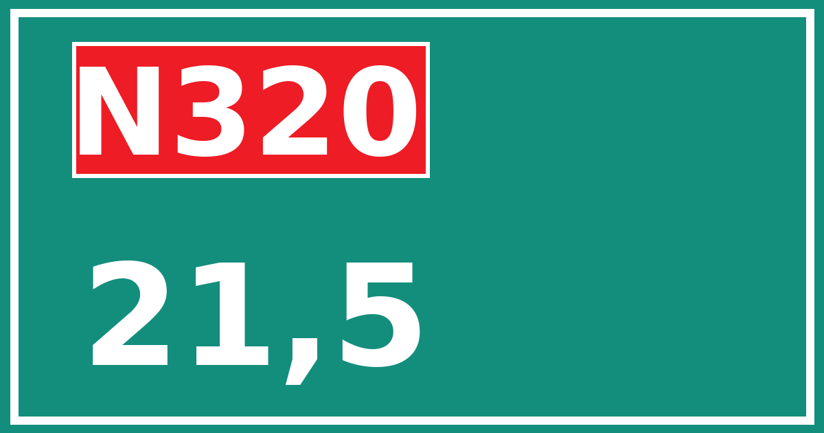 Hectometerbord N320 21,5