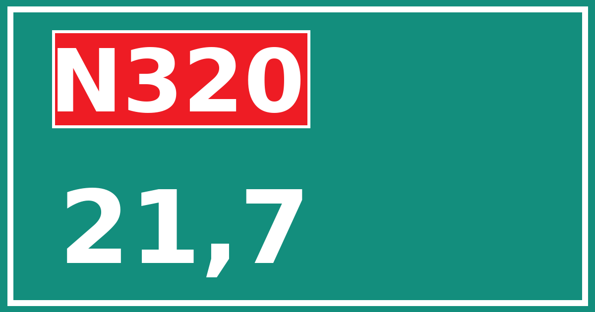 Hectometerbord N320 21,7