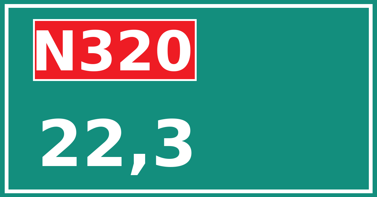 Hectometerbord N320 22,3