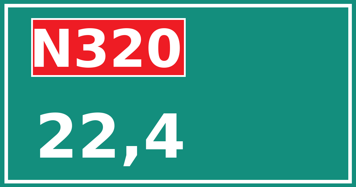 Hectometerbord N320 22,4