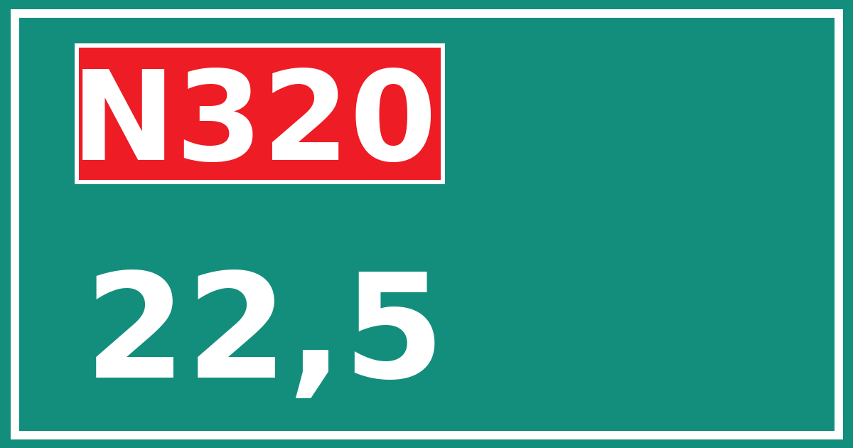 Hectometerbord N320 22,5