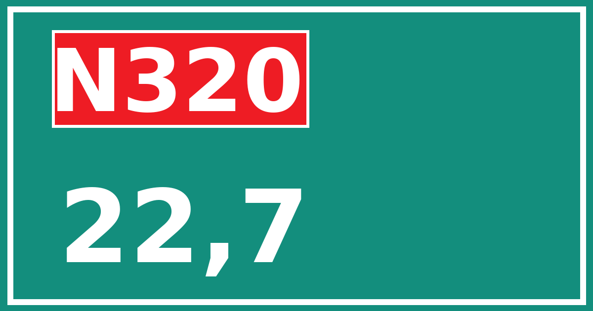 Hectometerbord N320 22,7