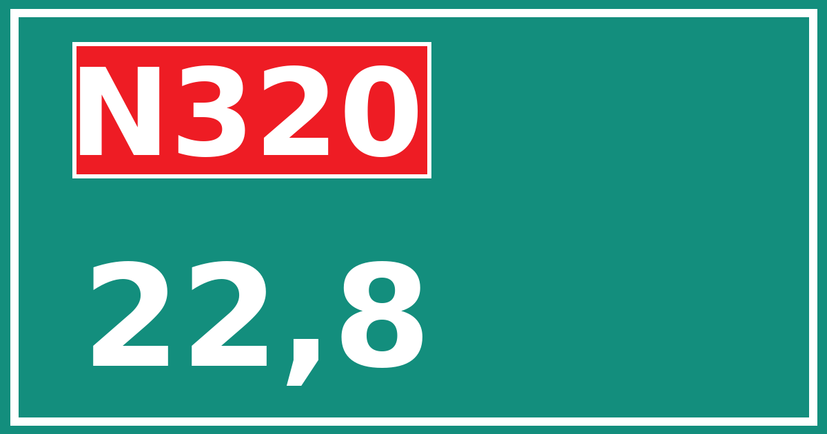 Hectometerbord N320 22,8