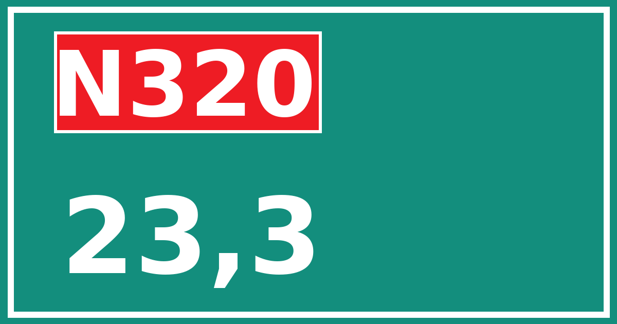 Hectometerbord N320 23,3