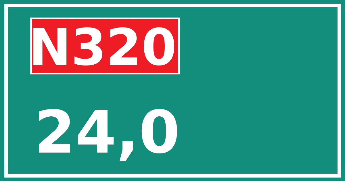 Hectometerbord N320 24,0