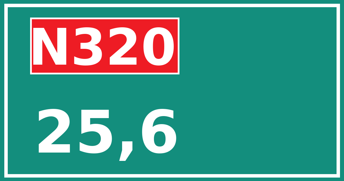 Hectometerbord N320 25,6