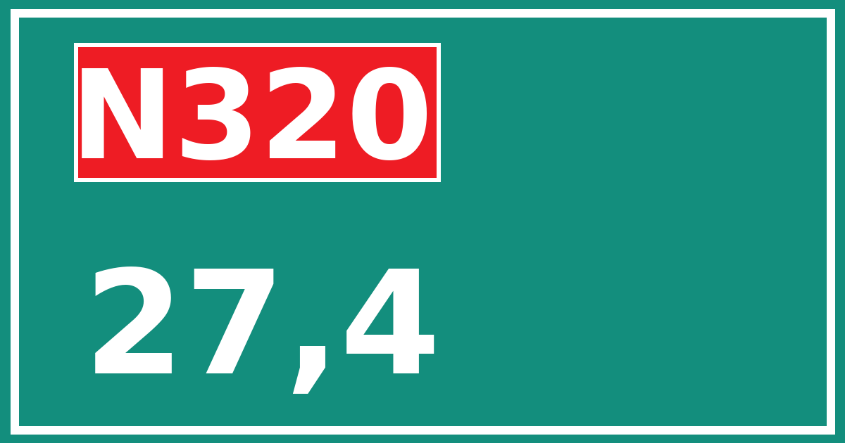 Hectometerbord N320 27,4