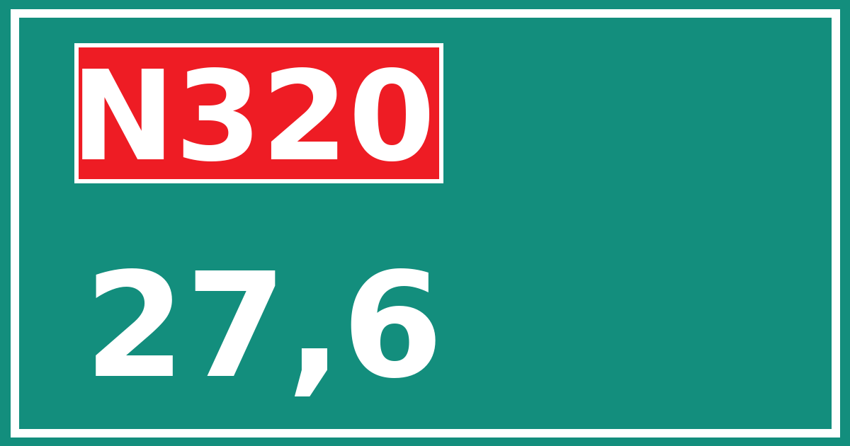 Hectometerbord N320 27,6