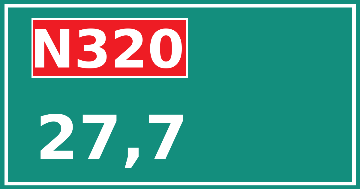 Hectometerbord N320 27,7