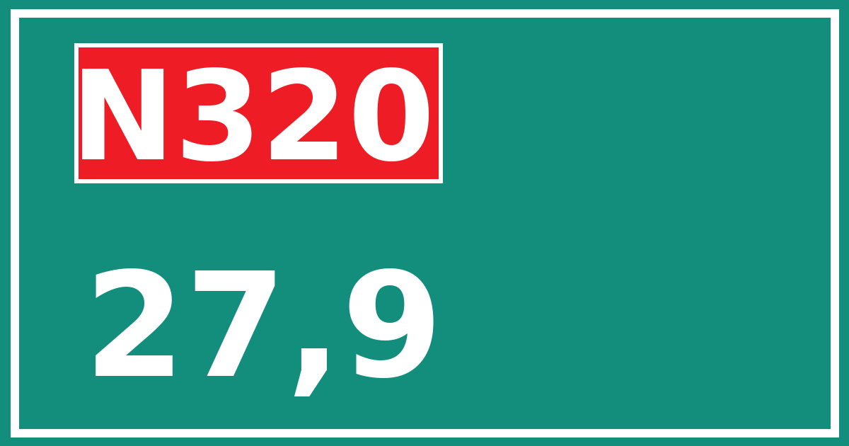 Hectometerbord N320 27,9