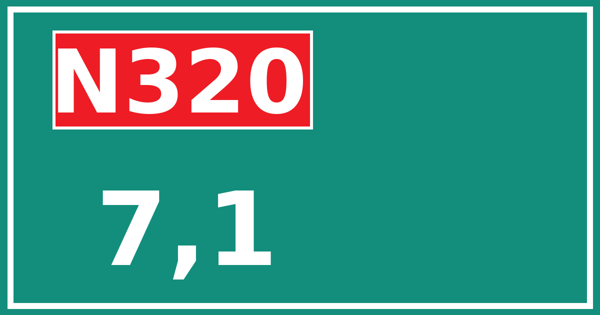 Hectometerbord N320 7,1