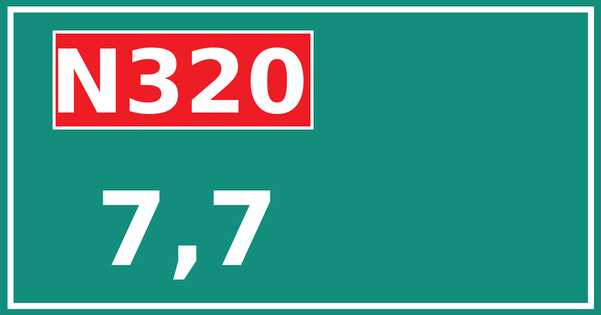 Hectometerbord N320 7,7