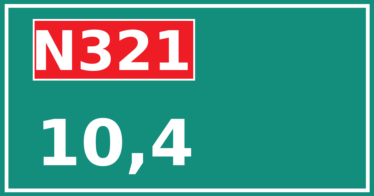 Hectometerbord N321 10,4
