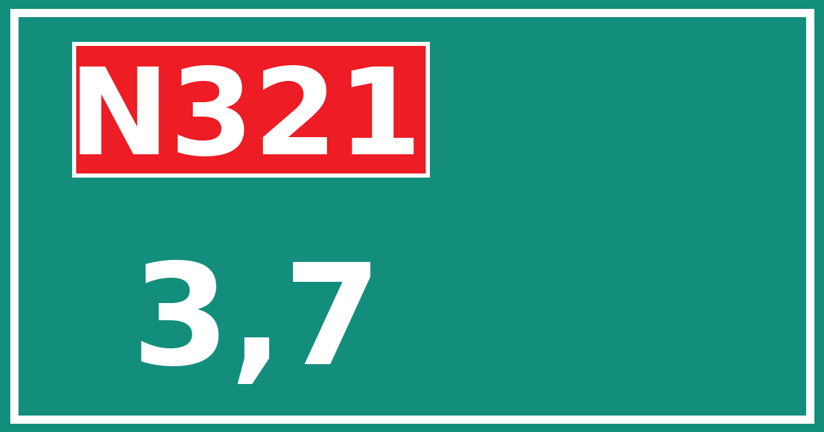 Hectometerbord N321 3,7
