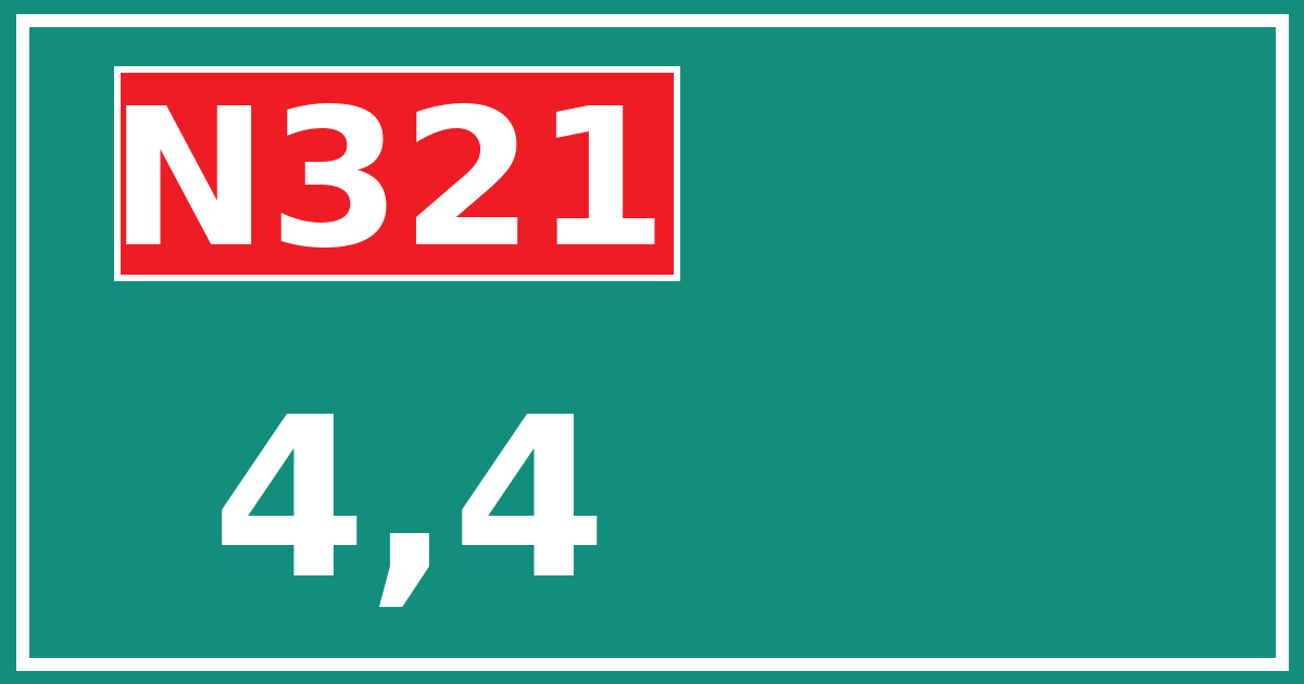 Hectometerbord N321 4,4