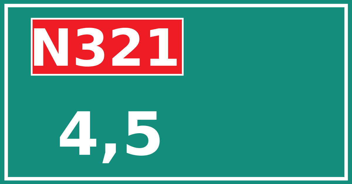Hectometerbord N321 4,5