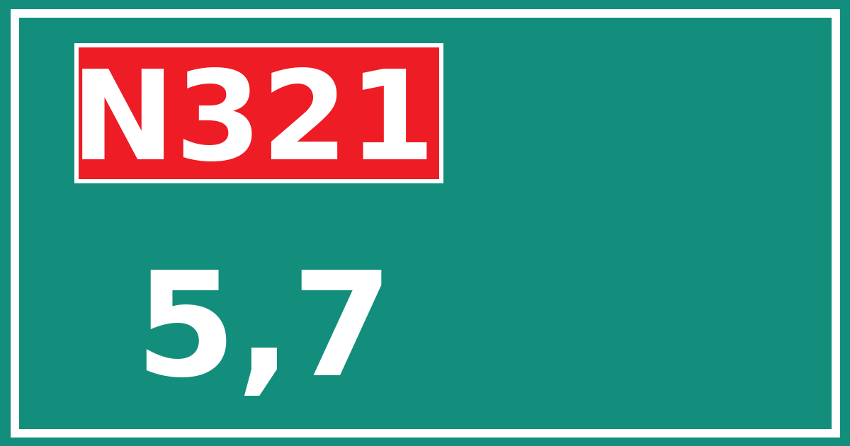 Hectometerbord N321 5,7