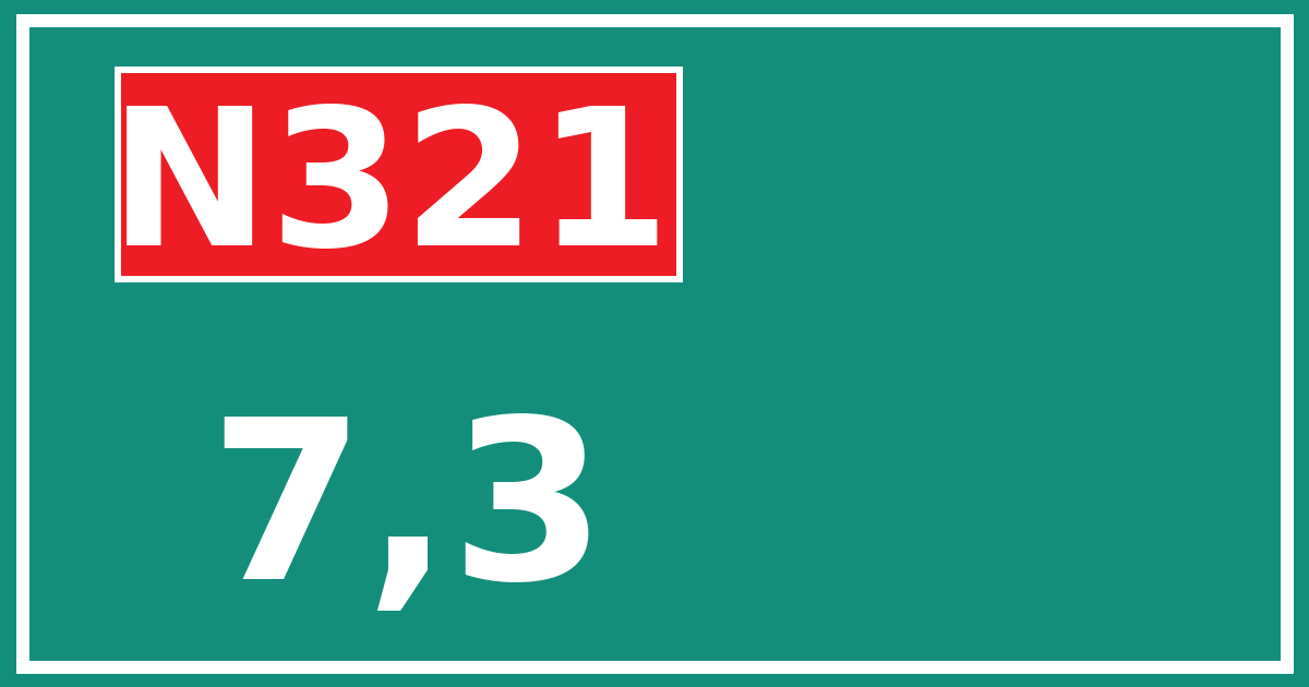 Hectometerbord N321 7,3