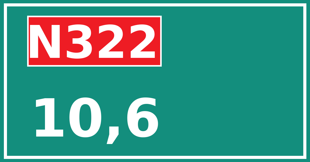 Hectometerbord N322 10,6