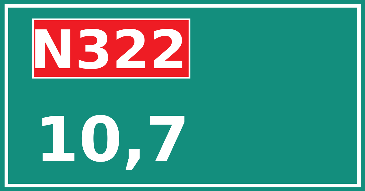 Hectometerbord N322 10,7
