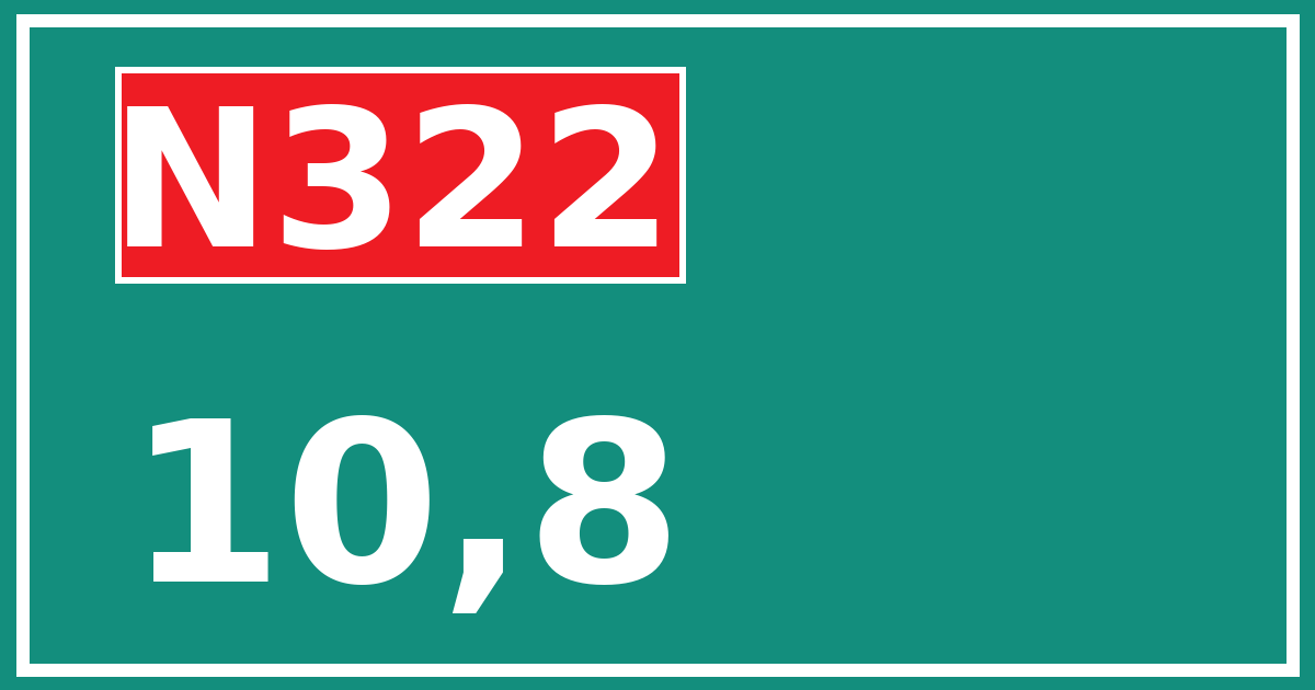 Hectometerbord N322 10,8