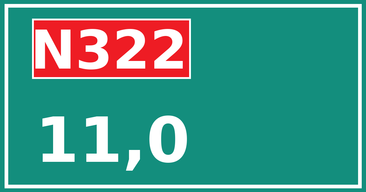 Hectometerbord N322 11,0