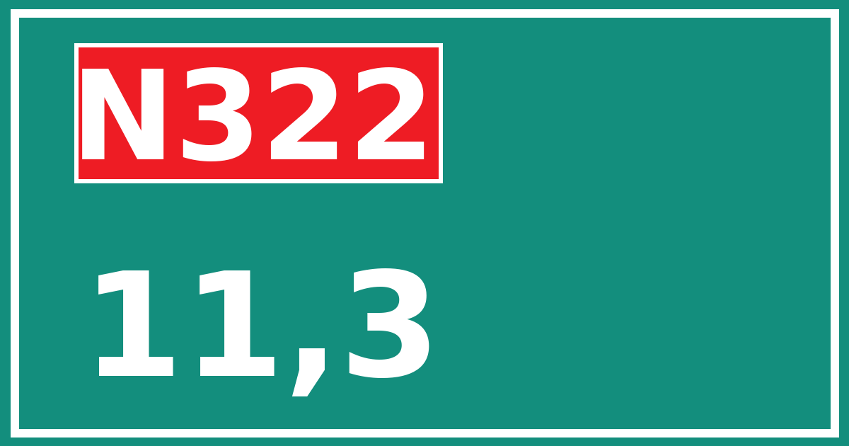Hectometerbord N322 11,3