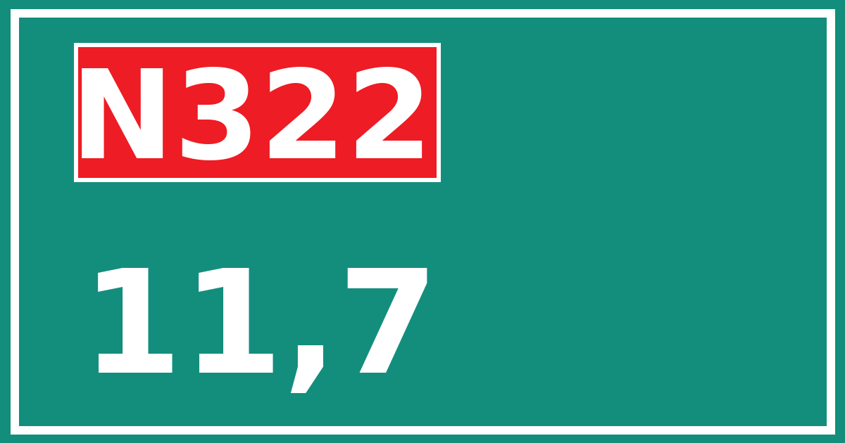 Hectometerbord N322 11,7