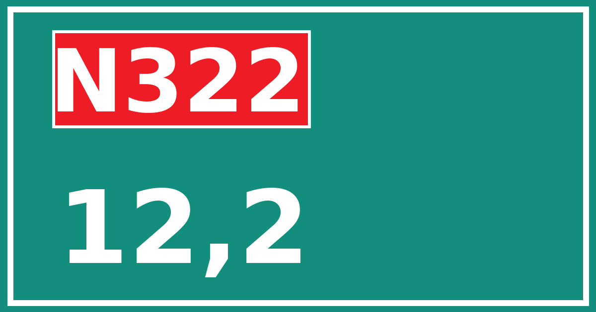 Hectometerbord N322 12,2